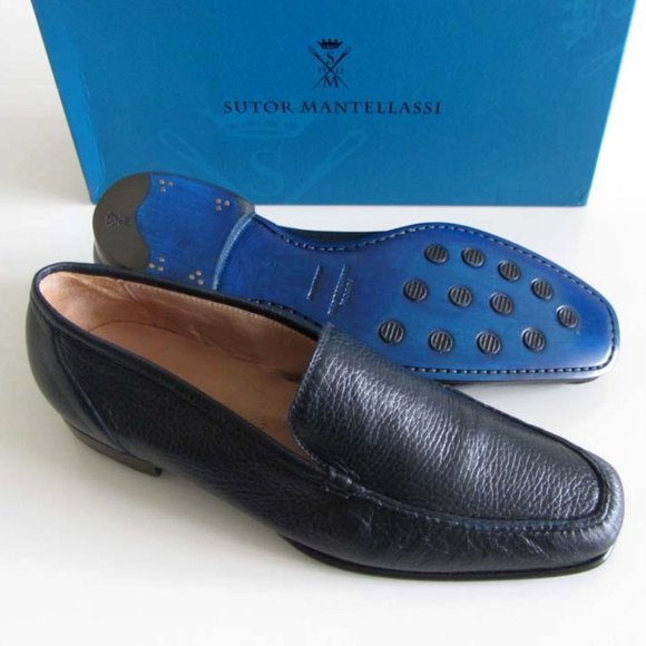 SUTOR MANTELLASSI pebble grain loafers 10 11 US